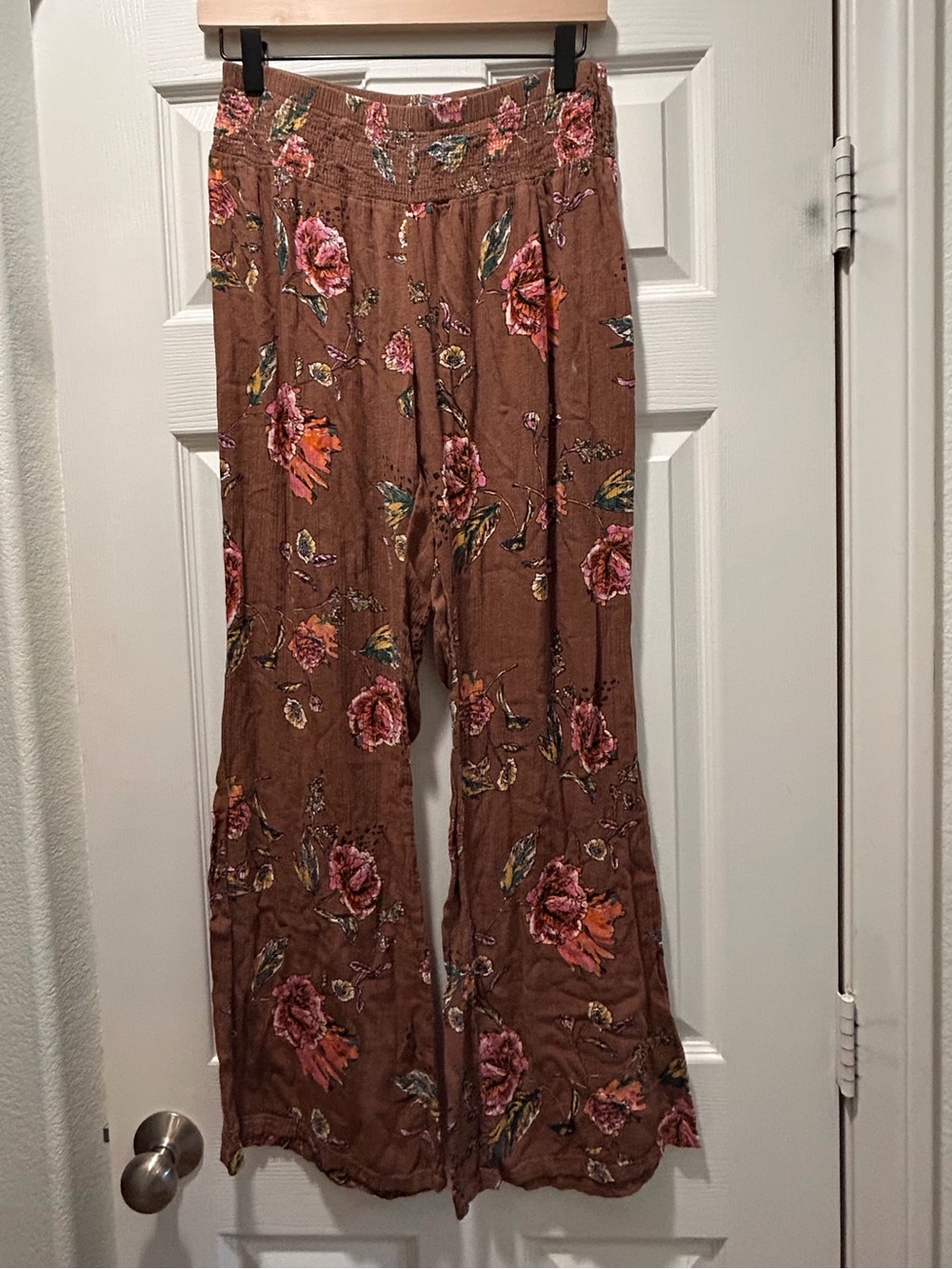 ☀️🌊🌺O'Neill Brown Floral Wide-Leg Palazzo Pants🌸☀️🏄🏽♀️